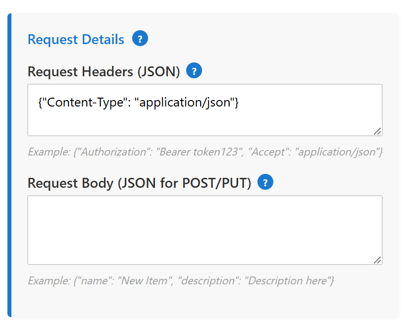 Request Details Section